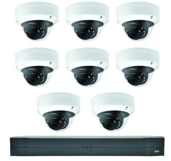 Video Security Bundle – Eight (8) Sapphire 2 MP HD-CVI Mini Dome Cameras and One (1) 16-Channel, Penta-brid DVR