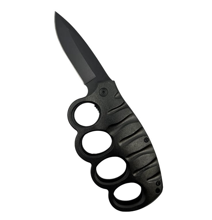 Spring Assisted OTS Knuckle Knife 5" Closed. Aluminum