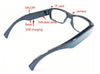Glasses DVR Camera 1080P Supports 128Gb SD memory card (Item#: 3371)