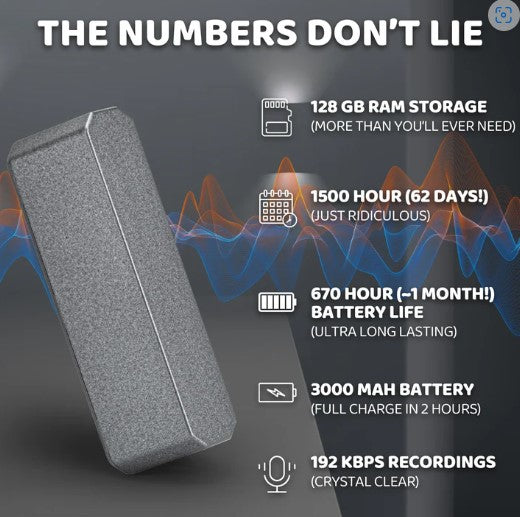 28 Day Battery life - Voice activated Audio Recorder