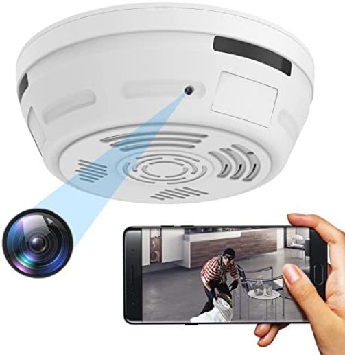 Smoke Detector Hidden WIFI Side View HD Camera w/ IR Night Vision