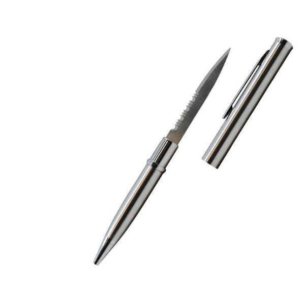 Silver Pen Knife Serrated w/2" Blade
