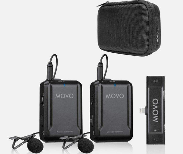 MOVO EDGE DUO Lavalier Microphone System for iOS iPhone system with lightning connection