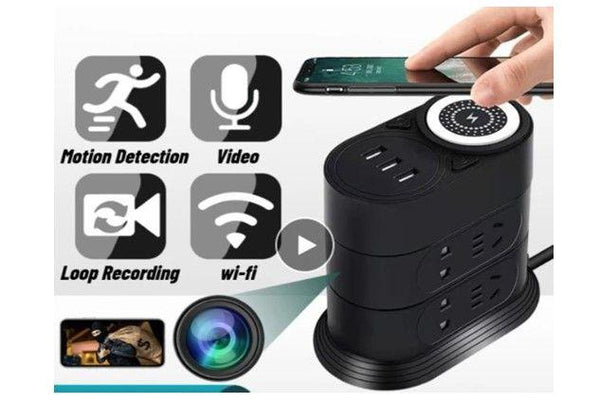 Vertical Wireless Charging Socket Wi-Fi Camera